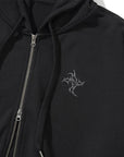 LÉVITER & Dagger Tribal Logo Hood Zip Up BLACK