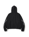 LÉVITER & Dagger Tribal Logo Hood Zip Up BLACK