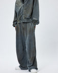 LÉVITER & Distressed Crinkled Baggy Sweatpants