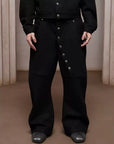 LÉVITER & DND4DES Asym Button Wool-Blend Pants