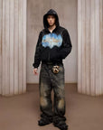 LÉVITER & Divine Hands” Rhinestone Hoodie Black