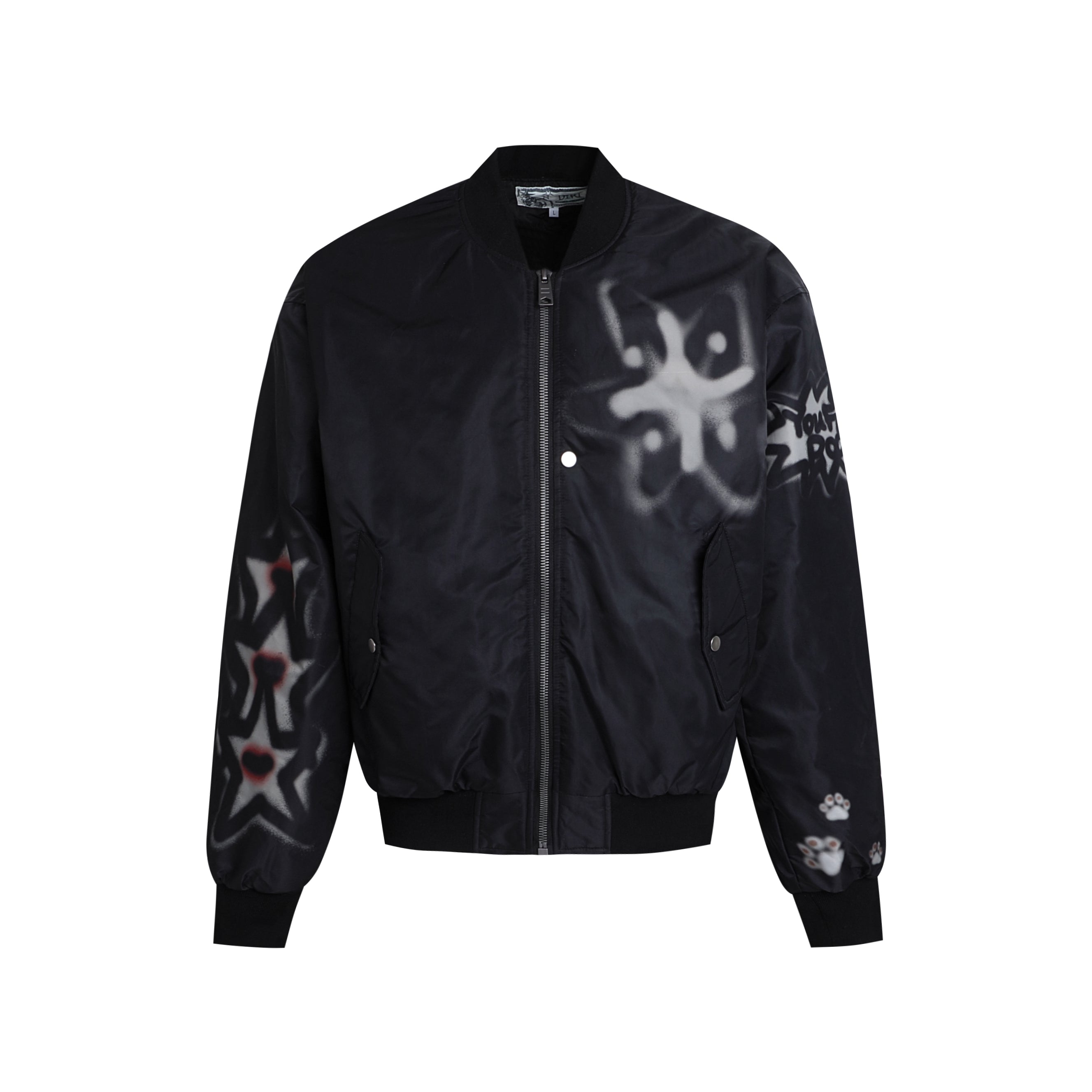 LÉVITER &amp; DND4DES Graffiti Embroidered Dog Bomber Jacket
