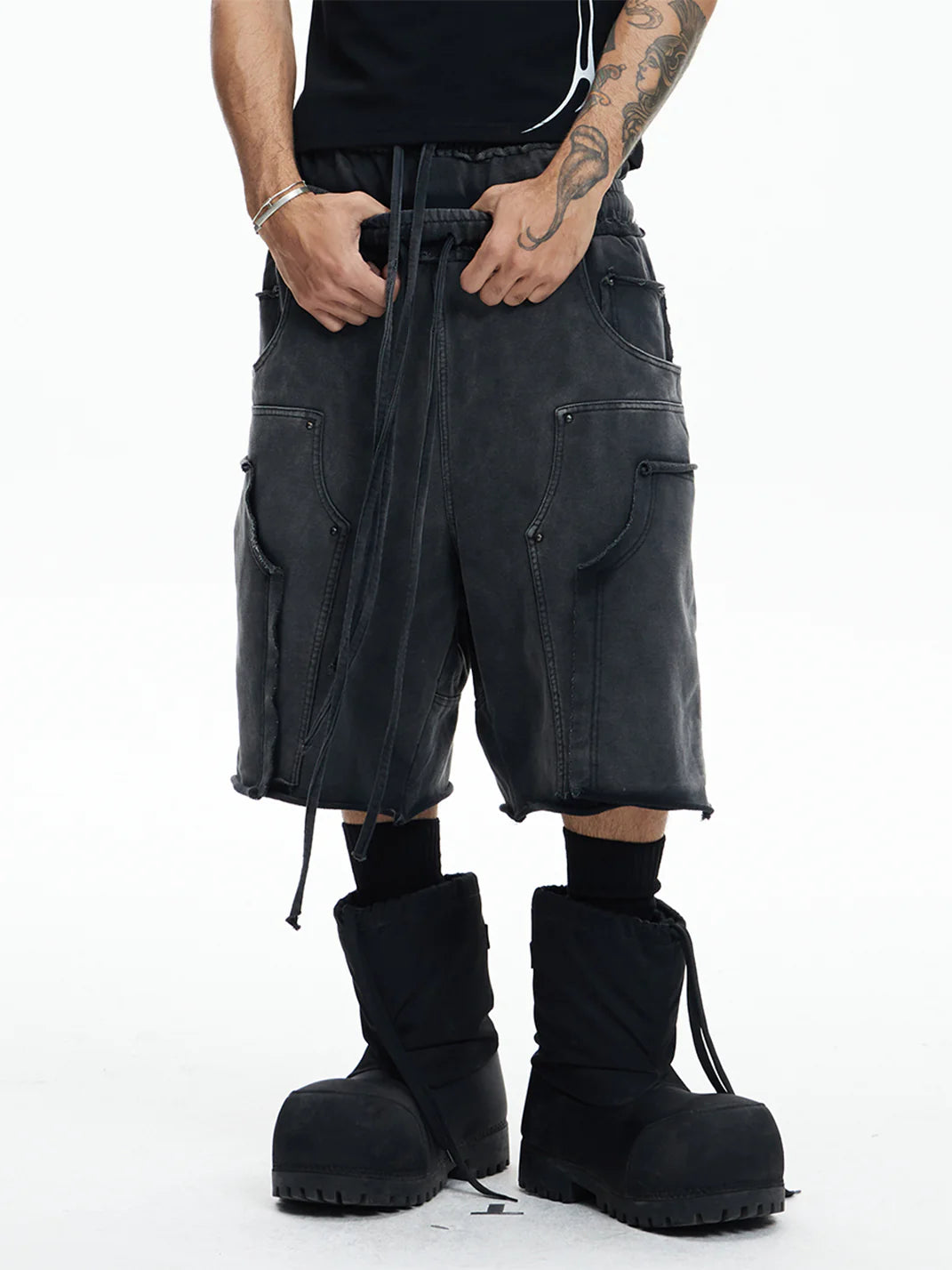 LÉVITER &amp; DND4DES Dual Waist Washed Shorts