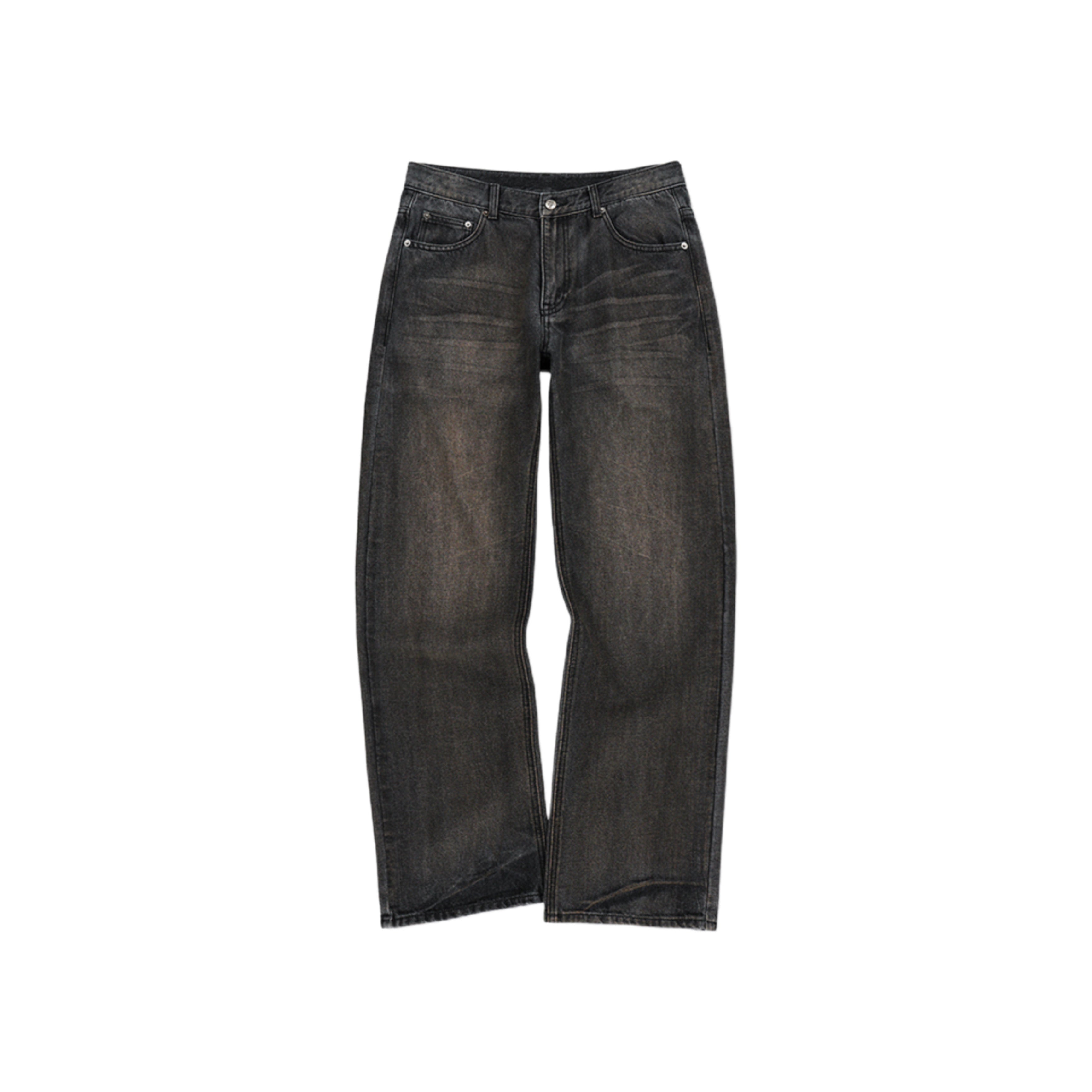 LÉVITER &amp; Symbol Stitch Low Rise Flare Fit Denim Pants Black