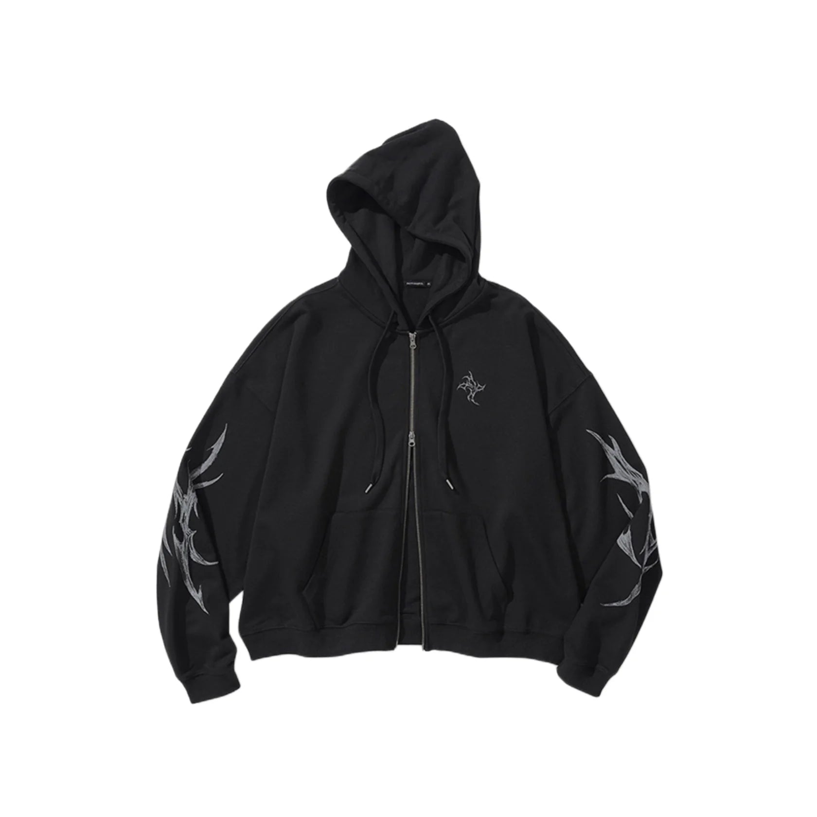 LÉVITER &amp; Dagger Tribal Logo Hood Zip Up BLACK