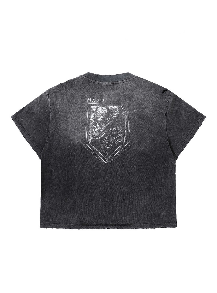Washed Medusa Boxy Fit T-shirt