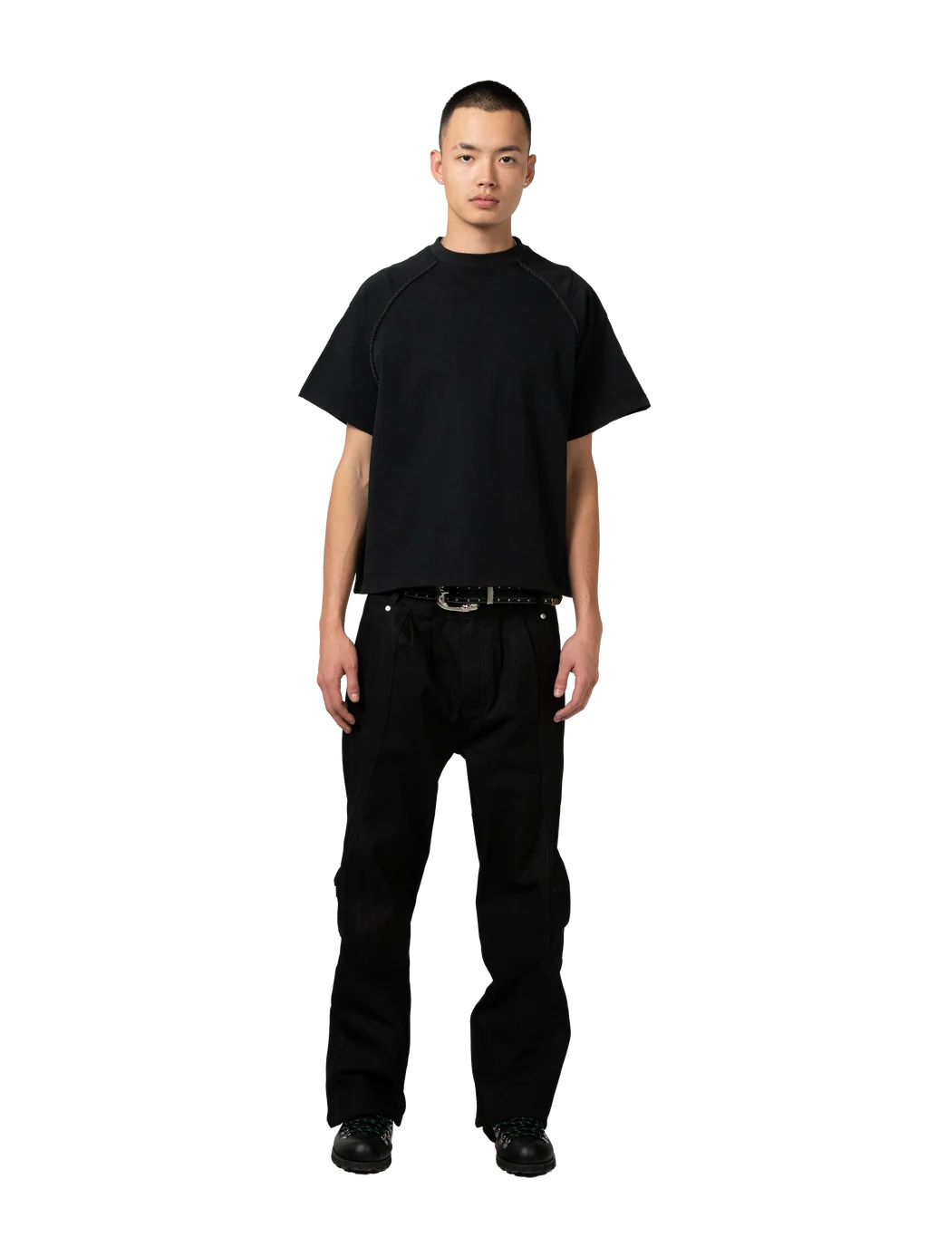 LÉVITER &amp; ADVENES Black Interlace T-Shirt
