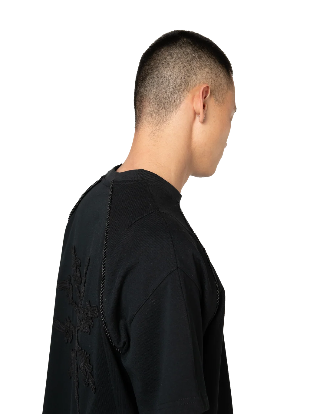LÉVITER &amp; ADVENES Black Interlace T-Shirt