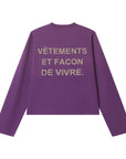 LÉVITER Vêtements Cropped Thermal — Washed Purple