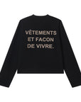 LÉVITER Vêtements Cropped Thermal — Washed Black