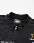 Léviter College Acid Wash Crewneck Zip-Up