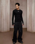 LÉVITER & DND4DES Asym Button Wool-Blend Pants