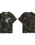 LÉVITER DND4DES Rhinestone Cross Marlboro Machine Gun Camo Tee