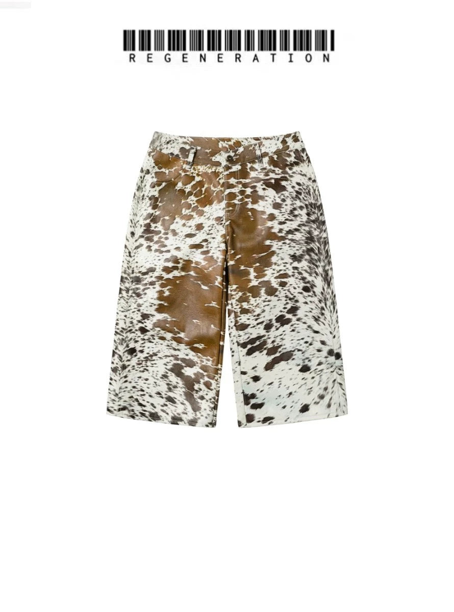 LÉVITER &amp; REGEN ZONE 25SS “RIOT” Mist White Ice-Silk Crinkle Pants