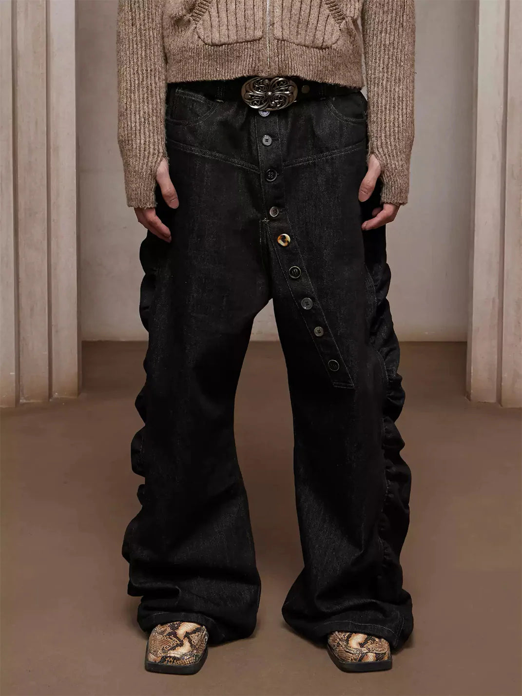 LÉVITER &amp; DND4DES Stacked Button Fly Denim