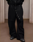LÉVITER & DND4DES Asym Button Wool-Blend Pants