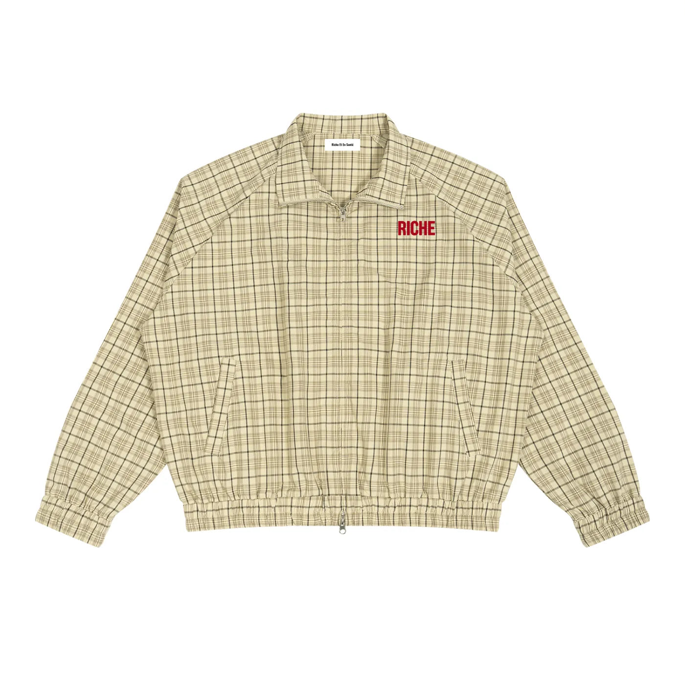 LÉVITER &amp; Riche Et En Santé Plaid Beige Track Jacket